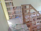 階段笠木施工